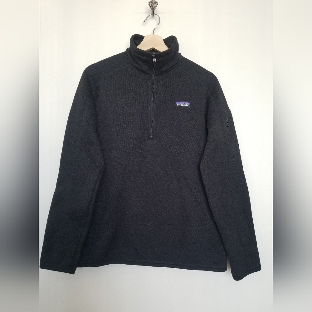 Patagonia Better Sweater Jacket Womens L Black Preppy Outdoors 1/4 zip